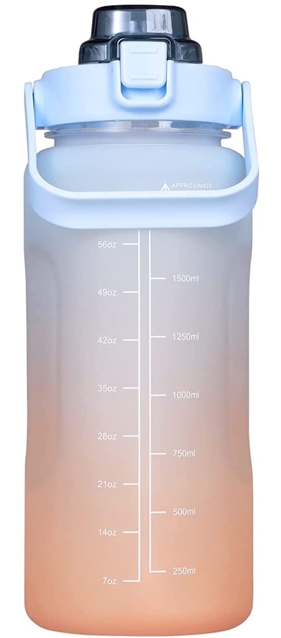 XXSSIER Plastic Sipper Water Bottle 2 Liter With Motivational Time Marker NonToxic Water Bottle For Office,Water Bottle For Gym