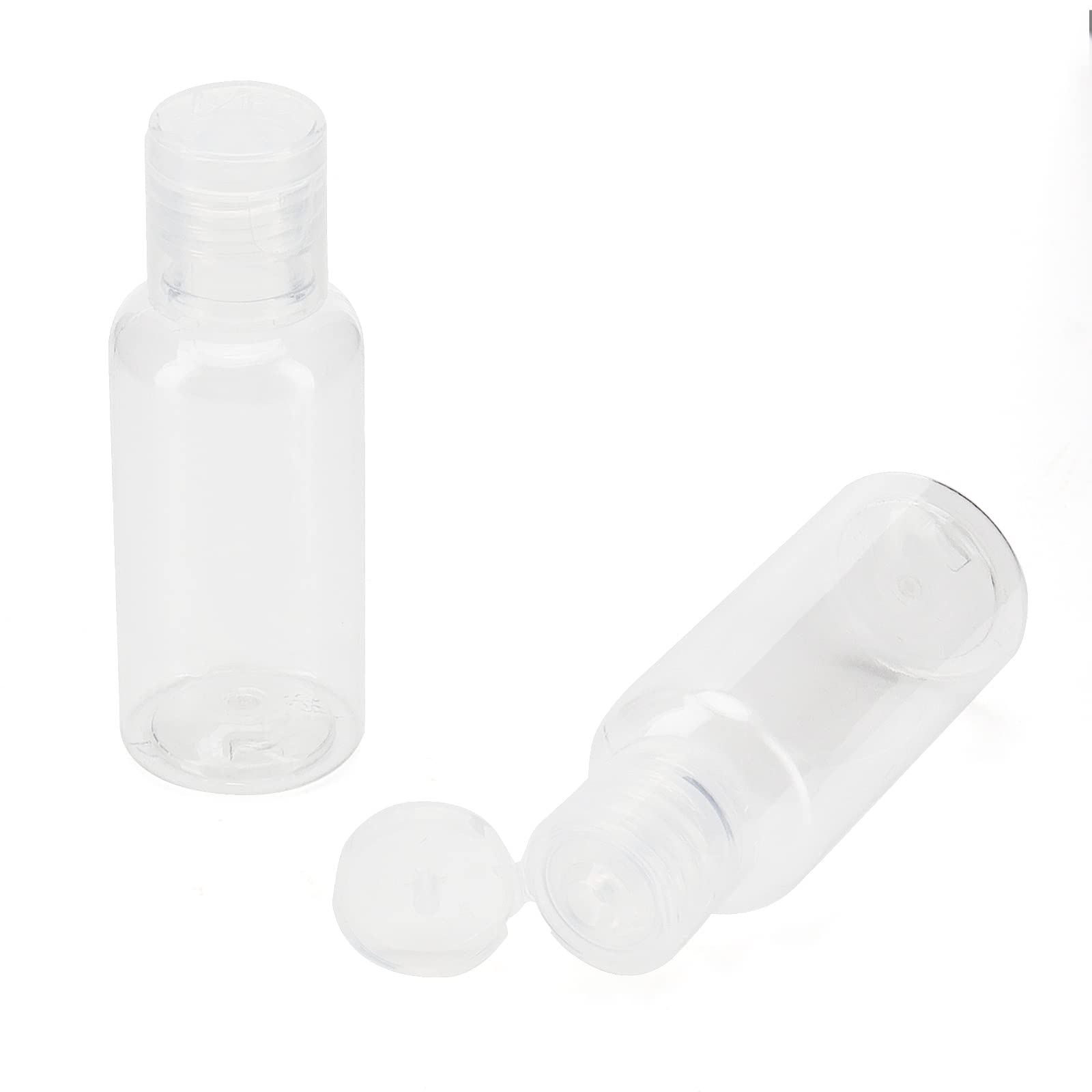 Keileoho 80 Pack 1Oz Clear Plastic Flip Cap Bottles, Empty Squeeze Bottle With Flip Cap, Portable Refillable Containers Travel B