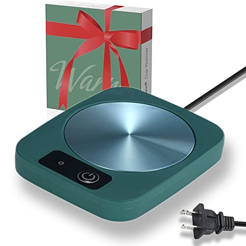 Coffee Mug Cup Warmer Coaster For Coffee Tea Cocoa Milk Food Fruits Candle, Aluminum Metal Panel, Safe Reliable, Green (4'' X 5'