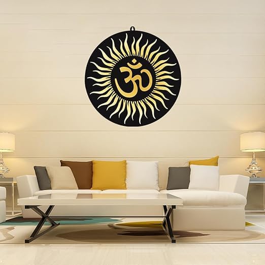 Home Pine Om Wall Dcor 3D Wall Art With Led Backlight Wall Hanging Decor For Living Room Bedroom,Office|Om Wall Decor For Home (