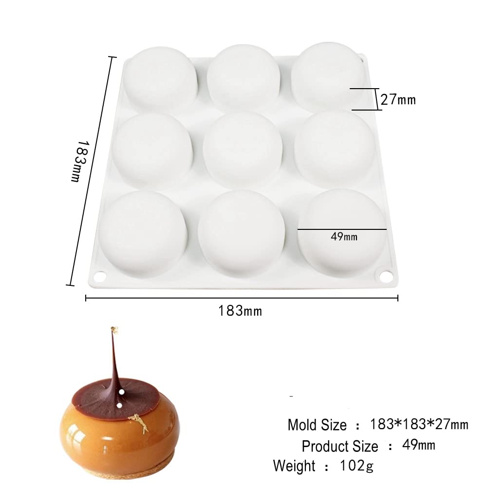 Mostsom Silicone Chocolate Half Round Mold Medium Semi Sphere Silicone Mold,Half Sphere Silicone Baking Molds For Making Chocola