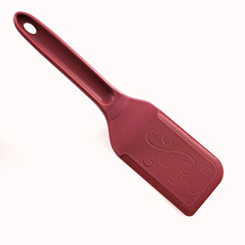 Norpro Heat-Resistant Rigid Nylon Spatula - Pot & Pan Scraper (1-Pack, Red)