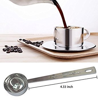 Stainless Steel 1 Tablespoon Measuring Coffee Scoop Spoon, Set Of 5