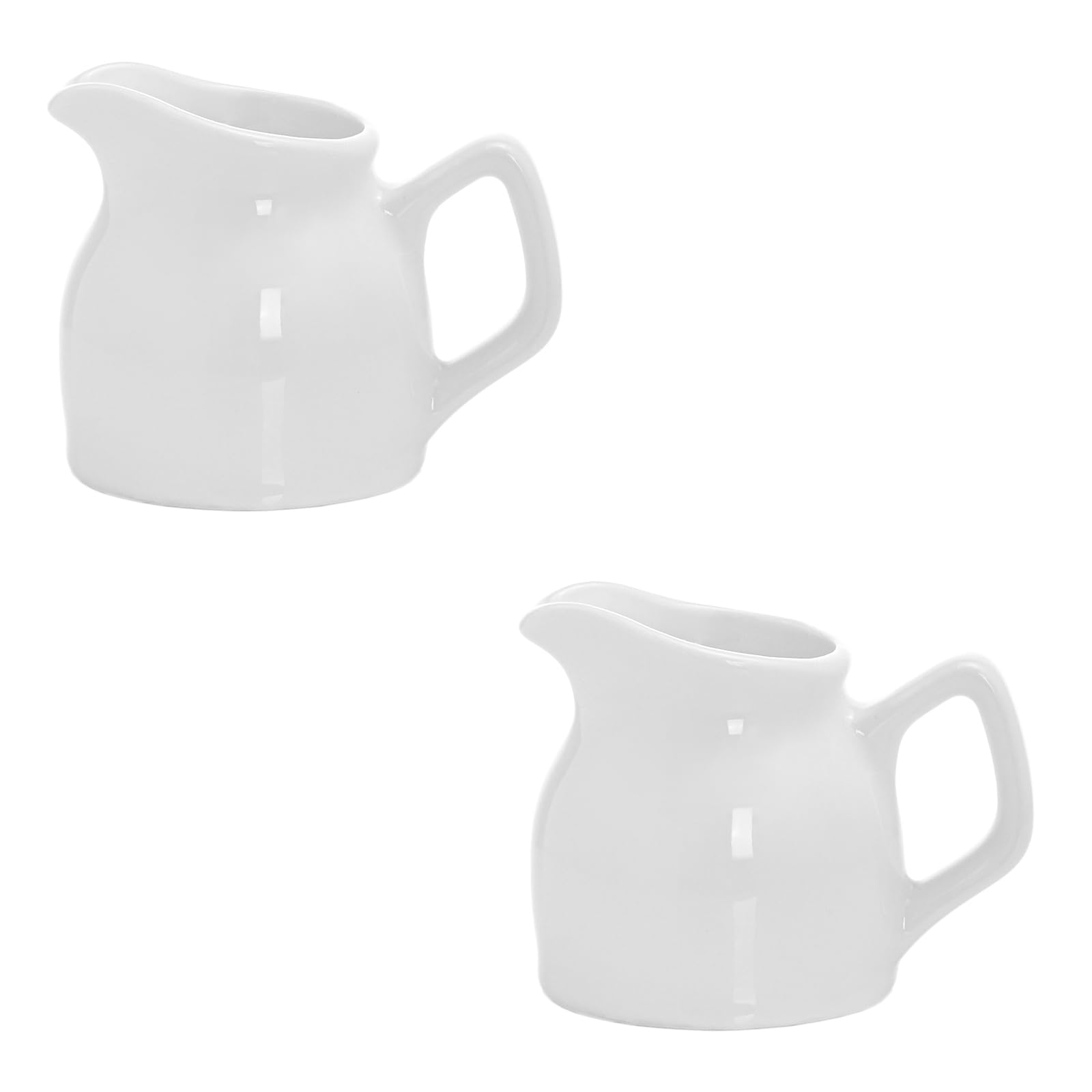 Gaolinci 2Pcs Mini Classic Pure White Ceramic Creamer With Handle,Small Coffee Milk Creamer Pitcher(3 Oz)
