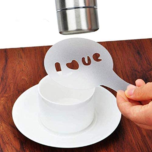 Kddom 16 Pcs Foam Latte Art Stencils For Latte Cappuccino Coffee Decorating Tools