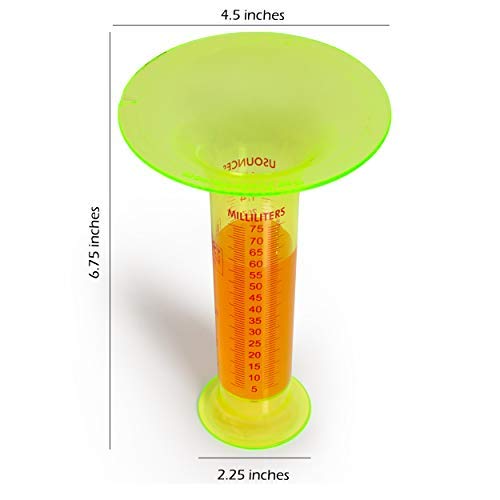 CYPRESS SUNRISE Liquid Measuring Tool - 1 Oz Shot Line, Up to 2.5 Oz, Neon Green, Fits in Shaker Tin, Model 8541911188