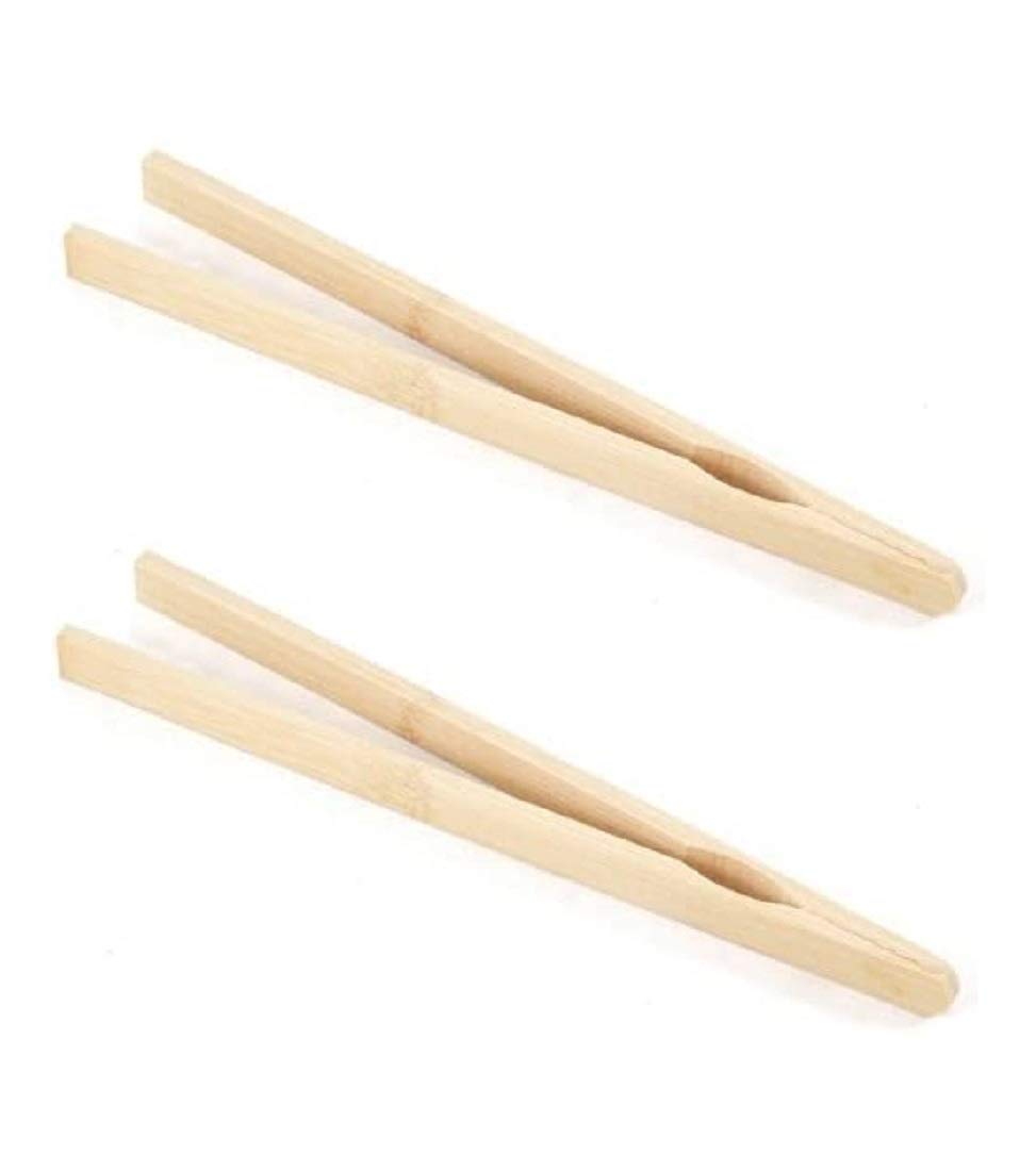Bamboo 8 Inch Toast Tongs, Set Of 2