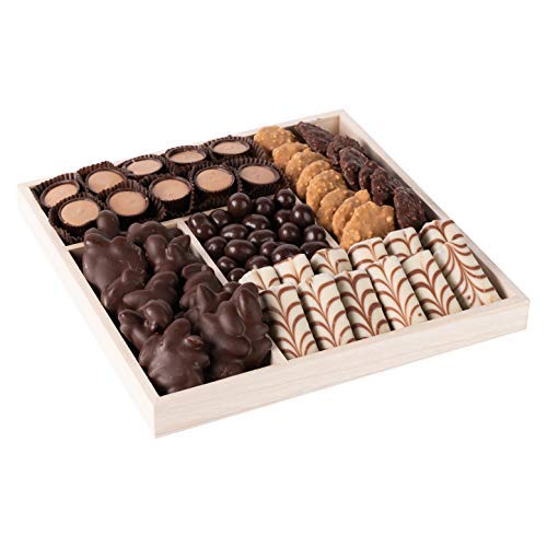 Wooden Tray With 5 Sections - 2 Pack Square Tray Chip And Dip Platter - Divided Serving Tray For Appetizers & Snacks - Veggie Pl