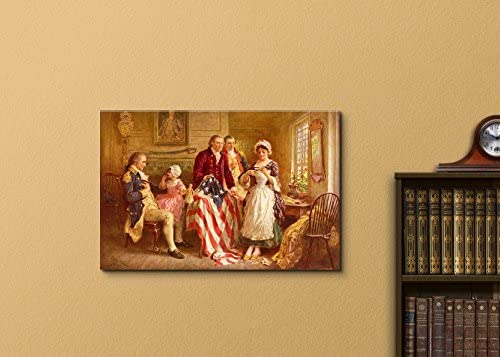 Wall26 - Betsy Ross 1777 By Jean Leon Gerome Ferris Canvas Print Wall Art Famous Painting Reproduction - 16'' X 24''