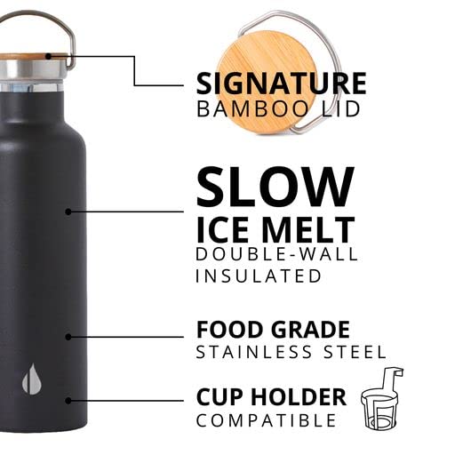 Elemental Classic Stainless Steel Water Bottle - 25Oz Leak Proof Double Wall Insulated Water Bottle For Travel, Gym, Sports And
