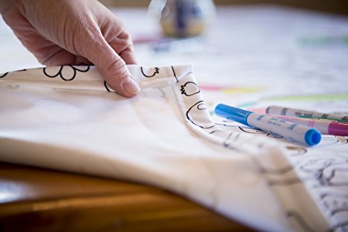 The Coloring Table - Holiday Design - Square Tablecloth - Fabric Coloring Tablecloth - Colorable Designs - Washable And Reusable