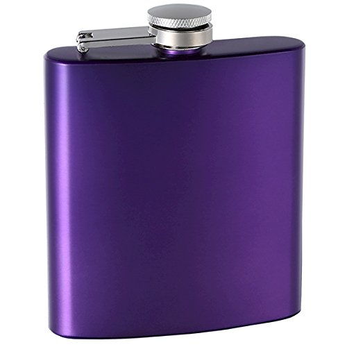 Top Shelf Flasks 6 Oz. Pearlized Painted Hip Flask, Assorted Colors, Purple