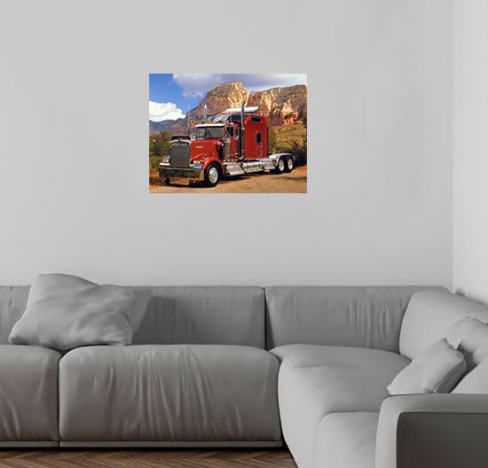 Maroon Kenworth Truck Transportation Wall Decor Art Print Poster (16X20)