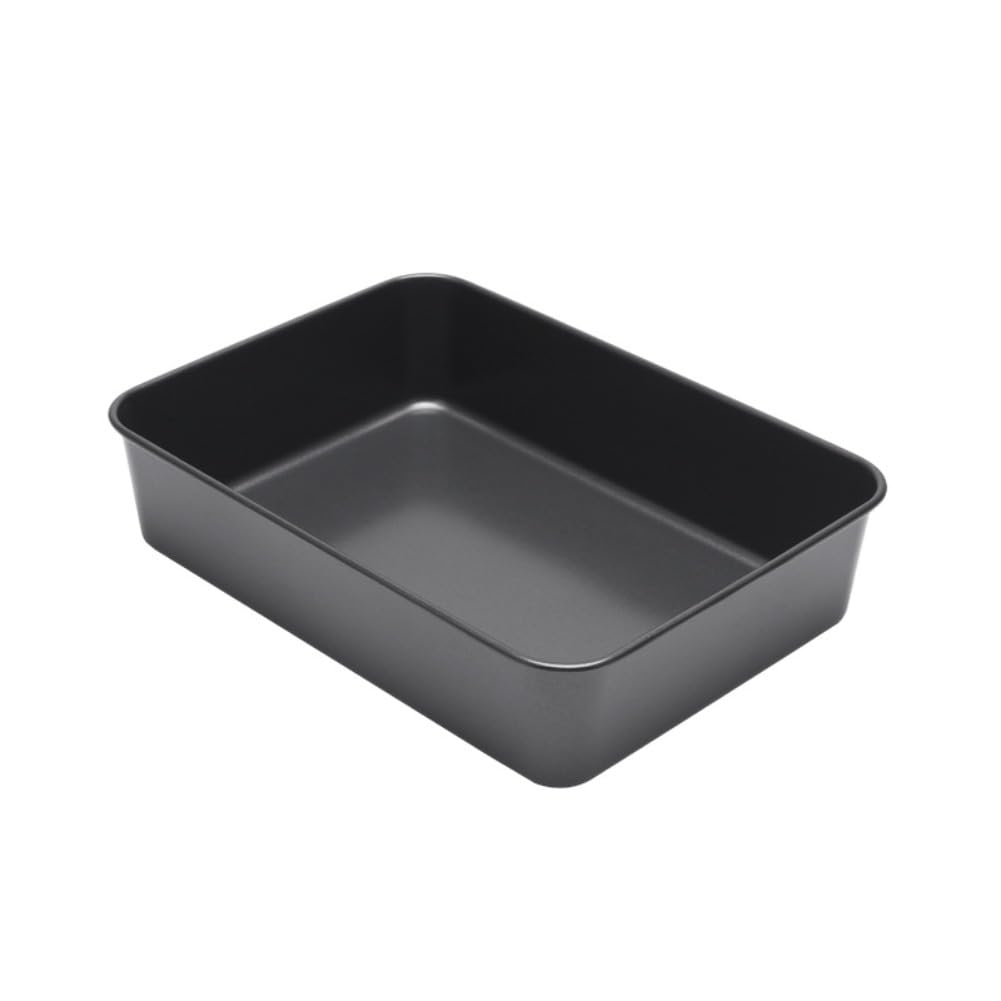 10 x 7 inch Rectangle Cake Pan, Black NonStick Baking Pan for Oven, Carbon Steel Deep Brownies Casseroles Cakes Bakeware
