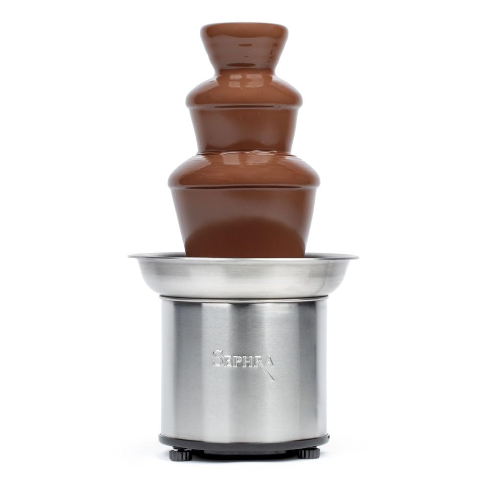 Sephra Select Chocolate Fountain Small 16-Inch Chocolate Fountain Machine For Melting Chocolate, Stainless Steel Heated Basin Ch