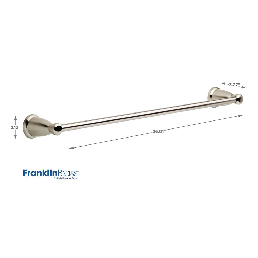 Franklin Brass Kinla (3-Pack) Bathroom Set Satin Nickel 24 Towel Bar Rack, Toilet Paper Holder, Hand Towel Holder | Bathroom A
