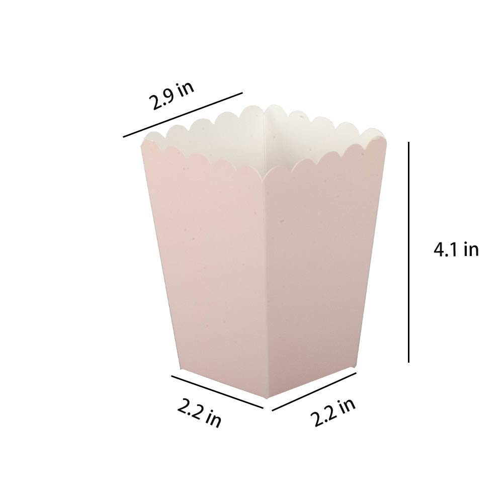 Woparty Light Pink Popcorn Boxes Set Of 36 Mini Paper Popcorn Favor Boxes,Open-Top Cardboard Popcorn Container For Party Supplie