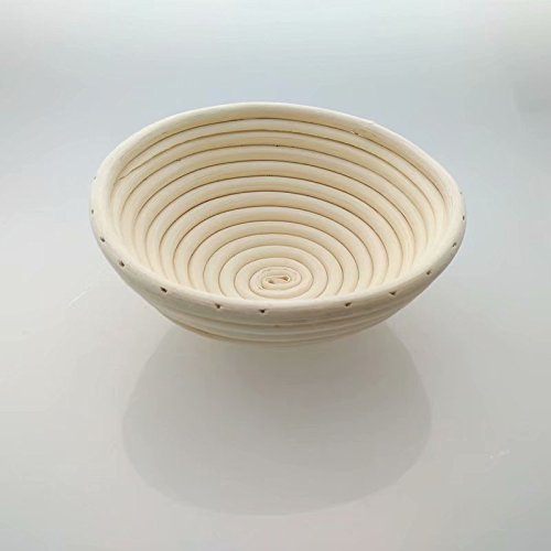 5 Inch Round Banneton Bread Proofing Basket 2 Pcs Natural Rattan Cane Brotform Handmade& Linen Liner Cloth