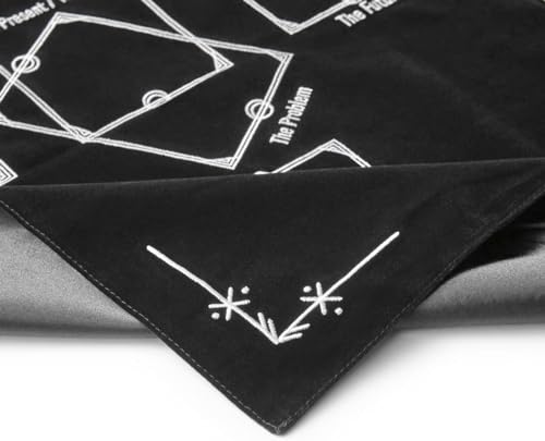 Witchy Cauldron Tarot Divination Table Cloth For Reading And Altar Cloth Moon Alter, Cloth Witchy Embroidery Velvet Silk Touch S