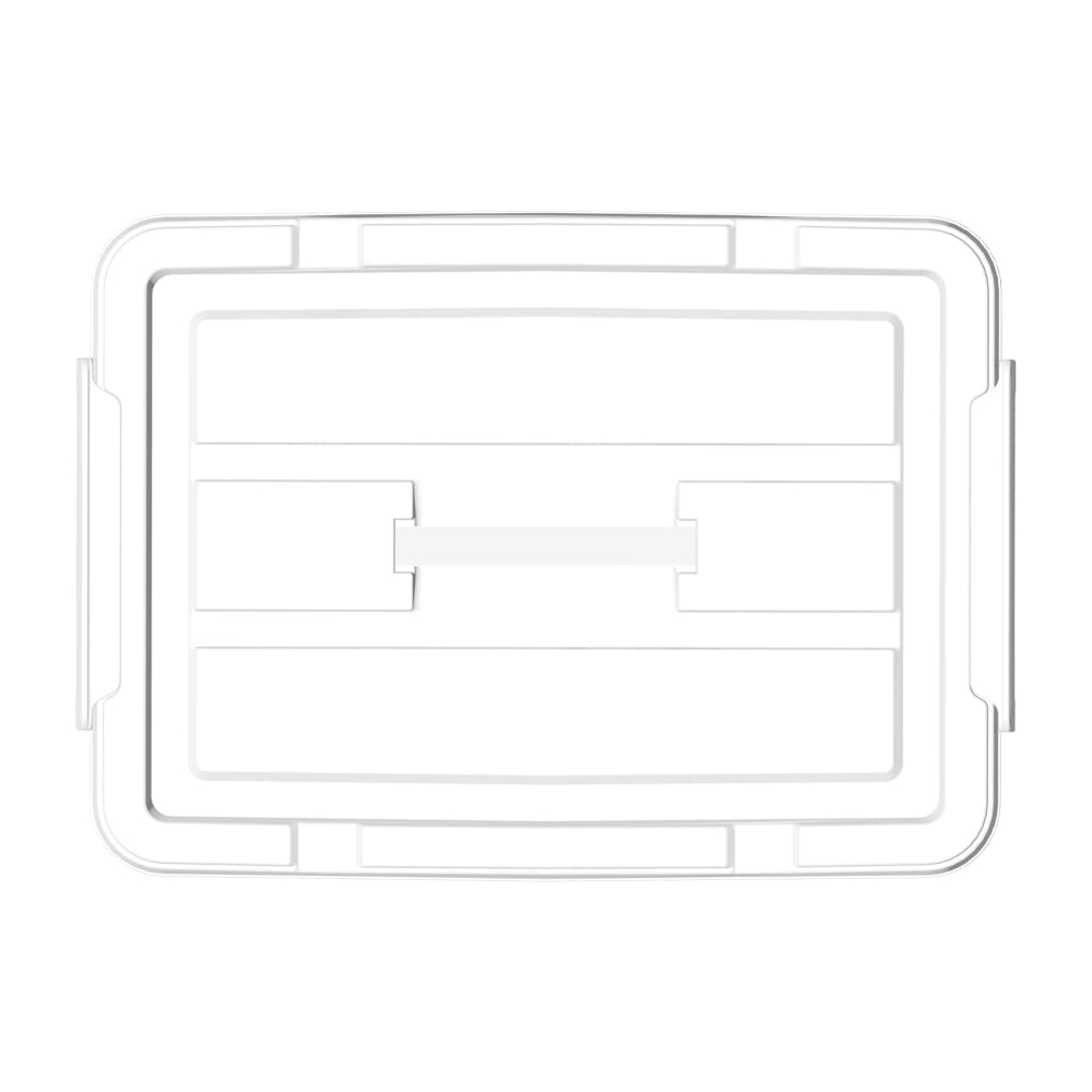 Cetomo 15L*4 Plastic Storage box  Tote box Organizing Container with Durable Lid and Secure Latching Buckles  Stackable and Nestable  4Pack  Blue with Buckle