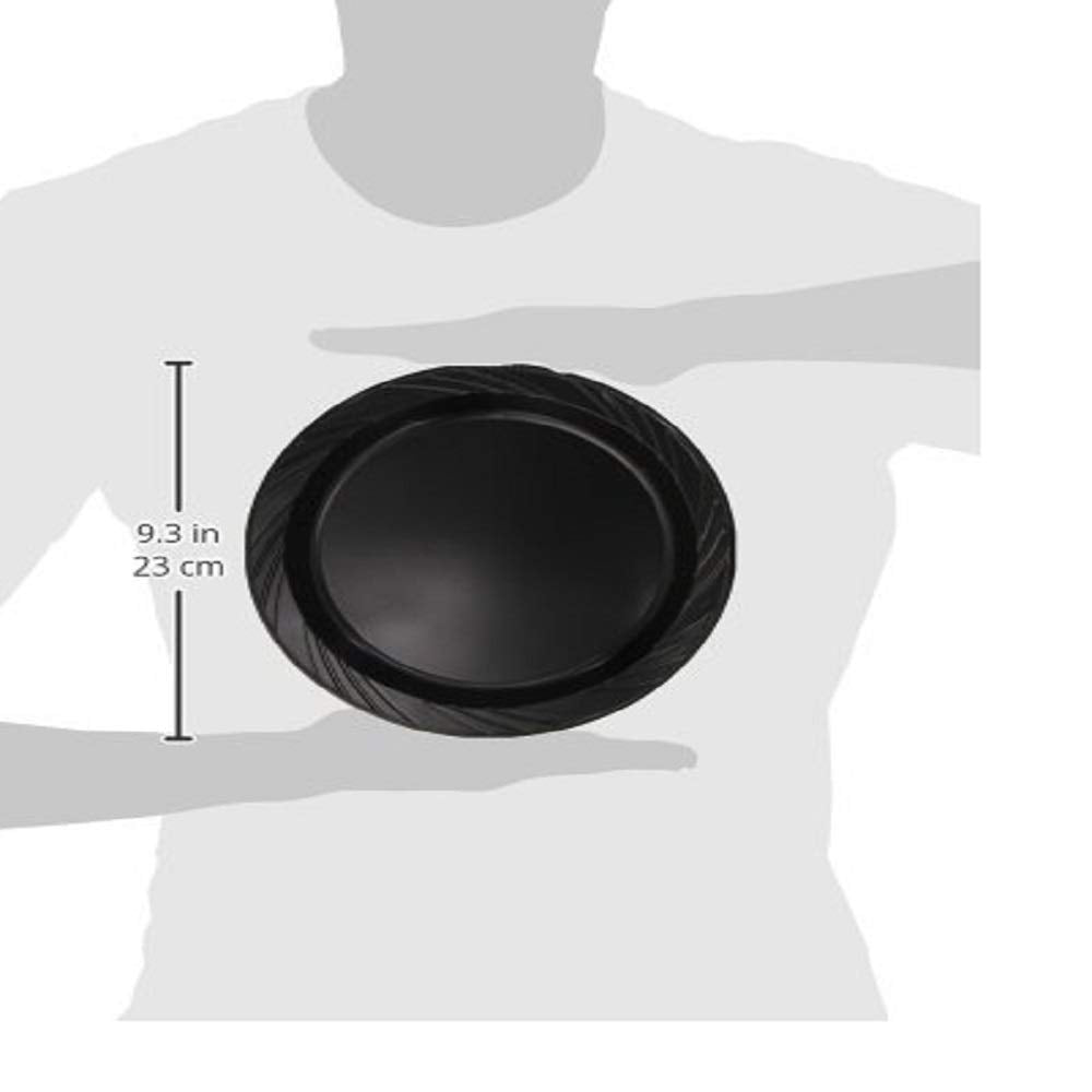 Genuine Joe 10429 Plastic Plates Round 9-Inch Plate 125/Pk Black