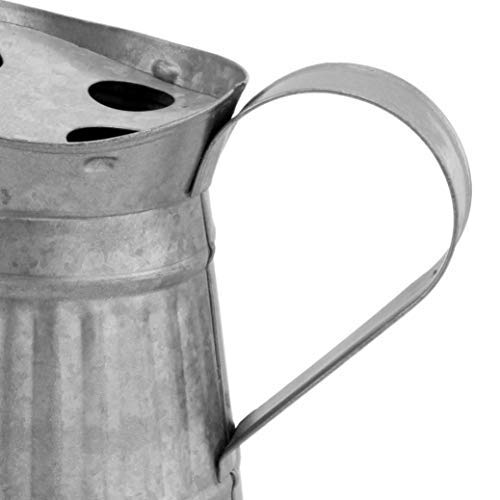 Auldhome Farmhouse Galvanized Toothbrush Holder; Pitcher-Shaped Rustic Bathroom Decor Accessory