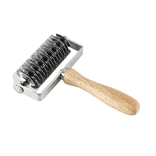 Inchoo Homemade Stainless Steel Dough Lattice Roller Cutter Bread Pastry Baking Tool Dough Docker Needle Roller Wheel