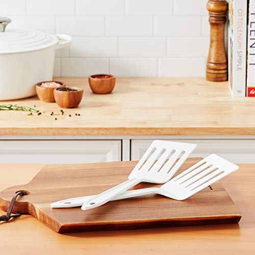 Hutzler Lopol Reinforced Nylon Spatula Turners, White, 11'', Set Of 2