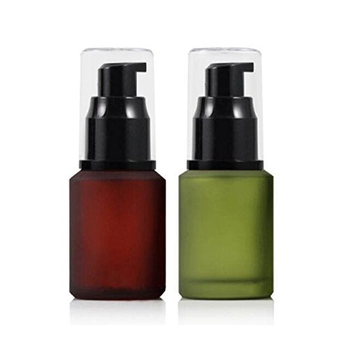 Upstore 1Pcs Empty Refill Frosted Glass Cream Lotion Pump Bottle Jars Makeup Emulsion Toiletries Liquid Storage Container With C