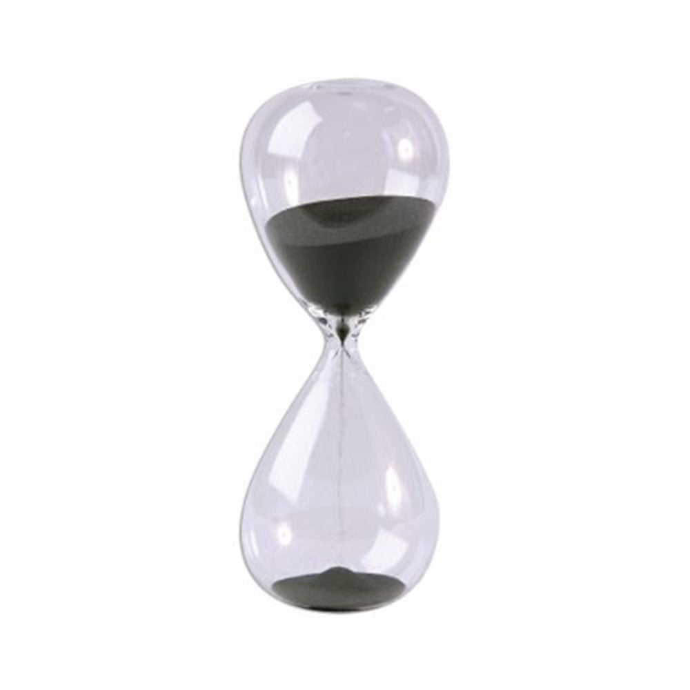Large Fashion Black Sand Glass Sandglass Hourglass Timer Clear Smooth Glass Measures Home Desk Decor Xmas Birthday Gift (5 Minut