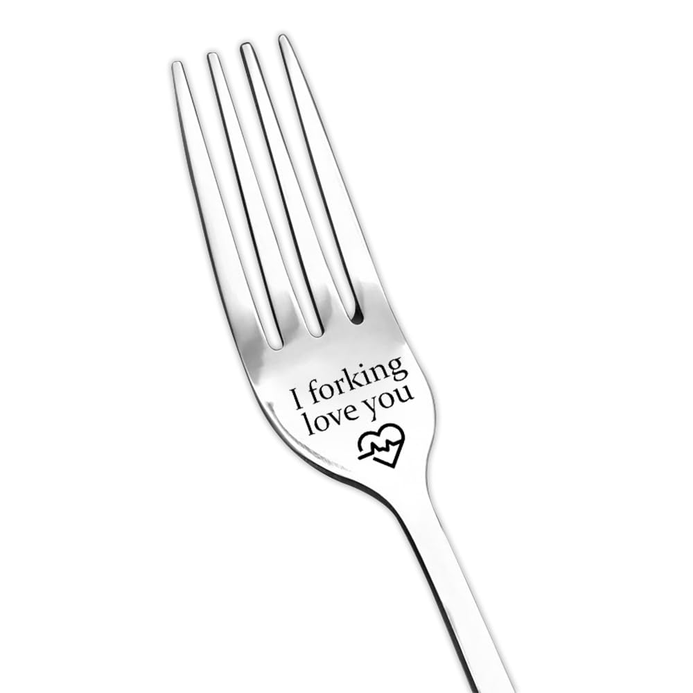 Dinner Forks Gifts For Boyfriend Husband Anniversary Birthday Gifts From Wife Girlfriend I Forking Love You Fork Engraved Gift F