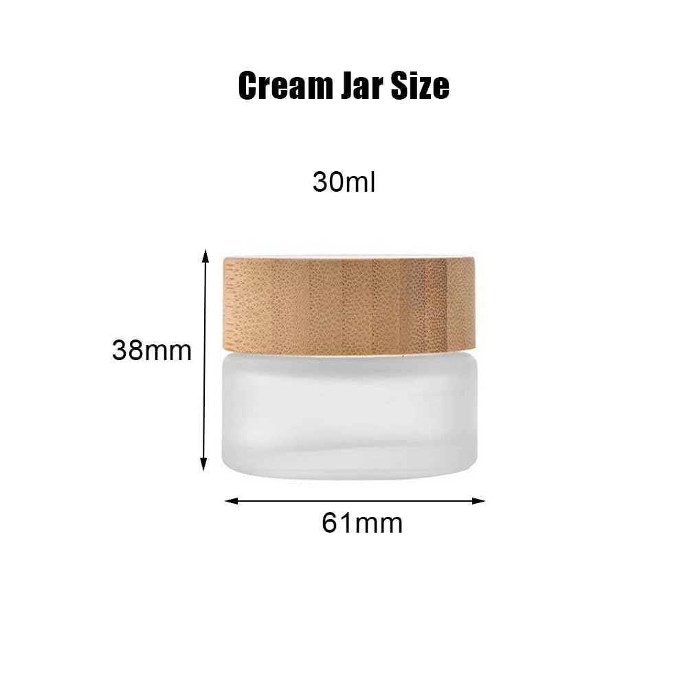 2 Pack 30Ml/1Oz Empty Refillable Frosted Glass Cosmetic Cream Jar Bottle Round Makeup Cosmetic Face Cream Eye Cream Lotion Lip B