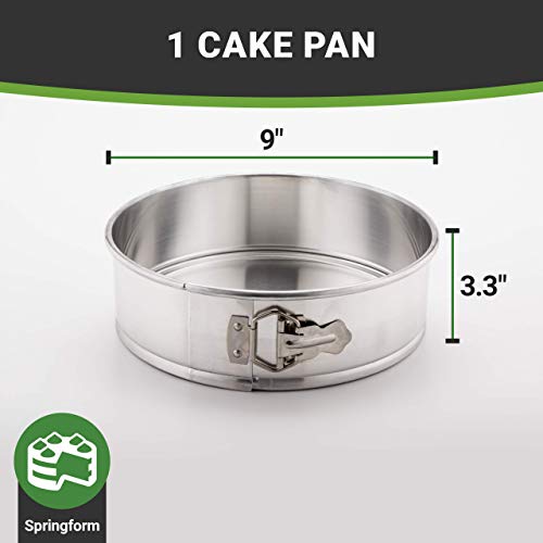 Restaurantware Met Lux 10 Inch Round Cake Pan 1 Springform Springform Pan - Removable Bottom Release Latch Silver Aluminum Chees