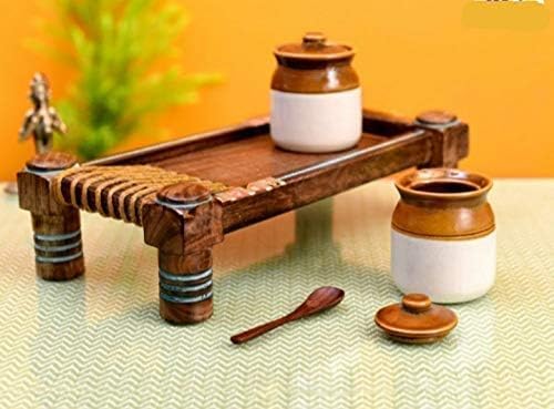 Gretzomall Ceramic Jar Multipurpose Storage Container Achar Barni 250Ml Elegant Handmade Pickle Jar Set With Lid For Dining Tabl