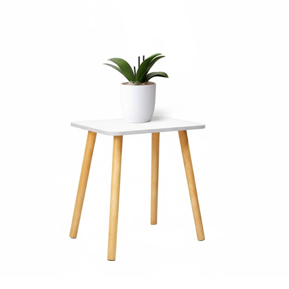 Tarkan Small Modern Wooden End Table For Living Room, Home, Office  Easy Assembly, White (30X40Cm, Rectangle)