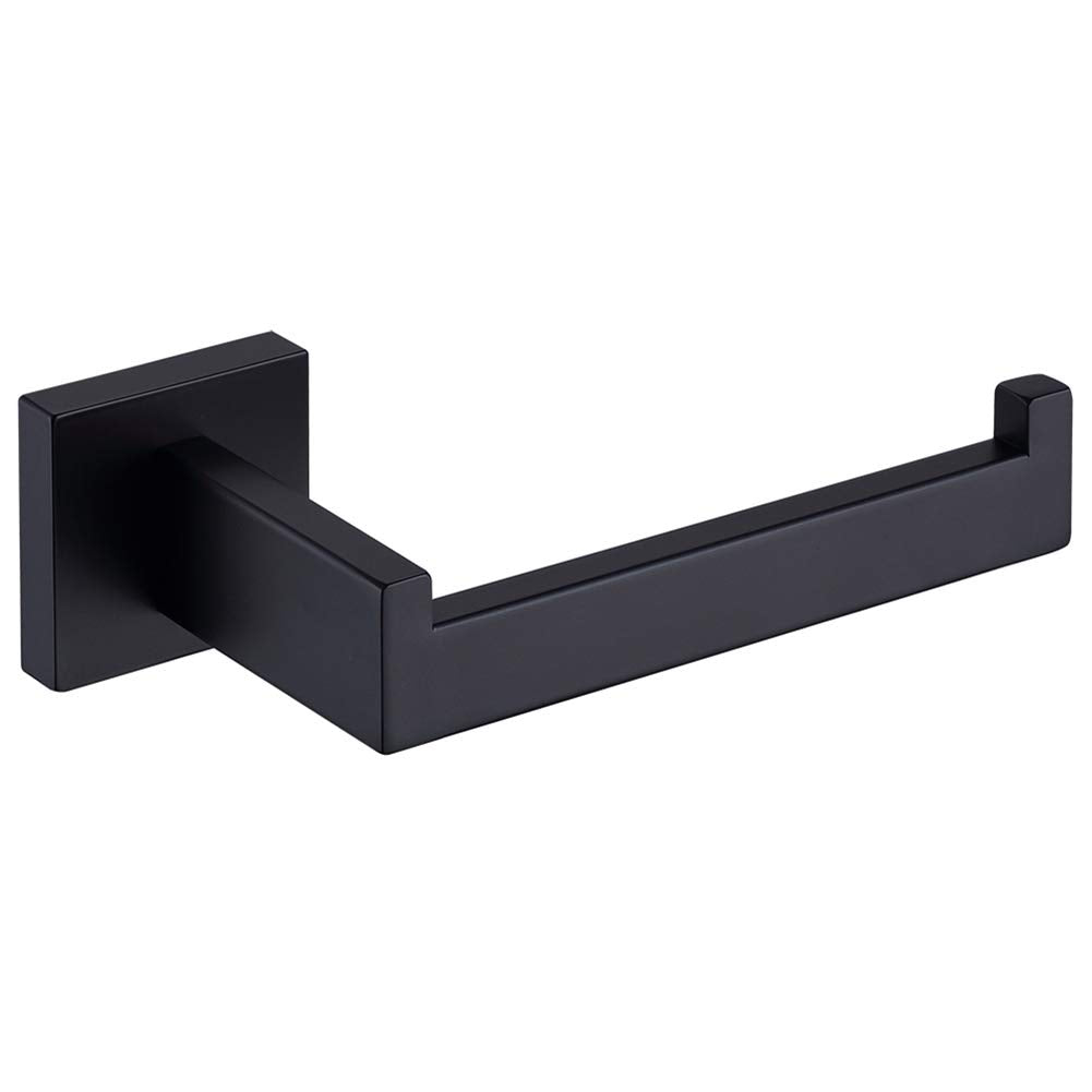 Tastos Toilet Paper Holder Matte Black, Toilet Tissue Roll Holders Dispenser And Hangers Wall Mounted For Bathroom & Kitchen, St