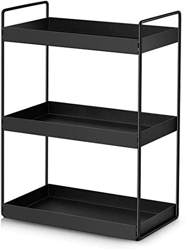 shiok decor 3-Tier Standing Rack, bathroom Countertop Storage Shelf Organizer,spice storage organizer black make in india