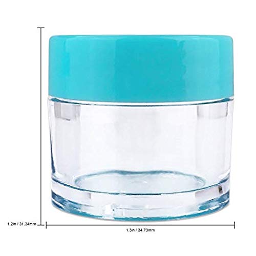 Beauticom 7 Gram / 7 Ml Thick Wall Round Leak Proof Clear Acrylic Jars For Beauty, Cream, Cosmetics, Salves, Scrubs (72 Pieces B