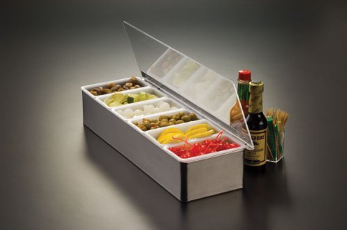 American Metalcraft Cd6 Condiment Holders, 18.2'' Length X 4.2'' Width, Clear