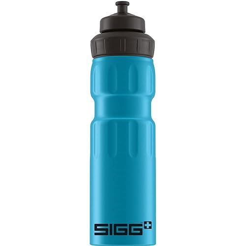 SIGG - Aluminum Sports Water Bottle Blue - With 3 Stages Sports Cap - Leakproof - Lightweight - BPA Free - 25 Oz