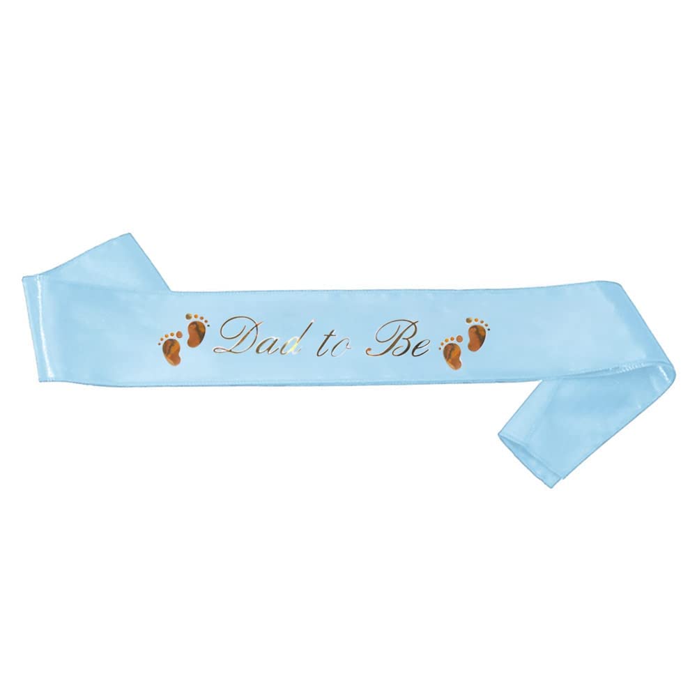Dad To Be & Mom To Be Sash For Baby Shower- Blue W/Gold Lettering Baby Gender Reveal Ideas Boy Ideas Dad Diaper Party Favor New