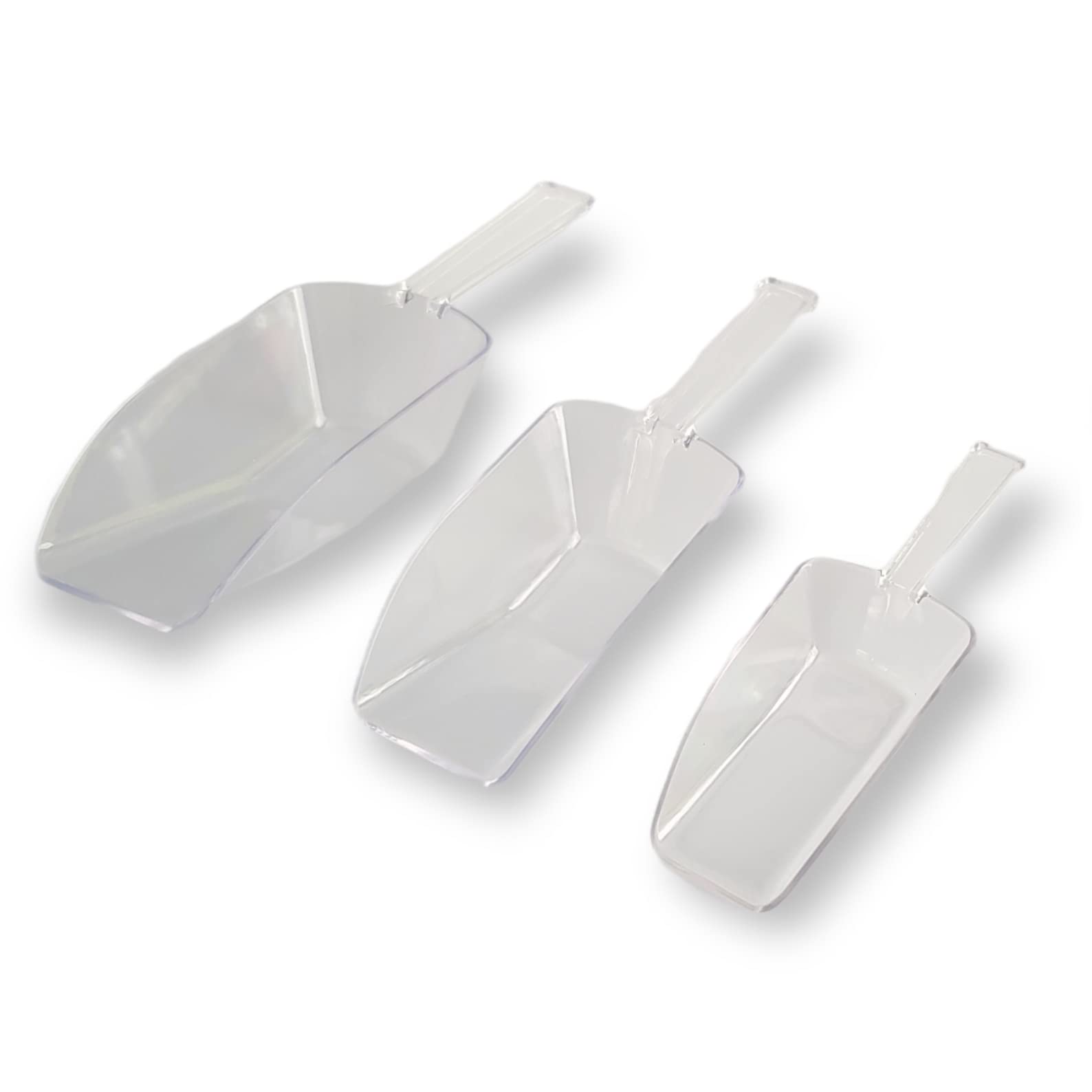 Handy Housewares 3 Piece Nesting Clear Plastic Kitchen Scoop Set - Perfect For Cereal, Oatmeal, Coffee, Sugar, Powder (1 Set)