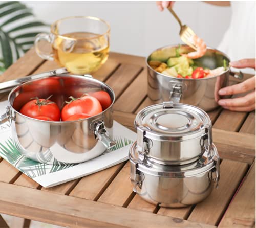 allprettyall Premium Stainless Steel Food Storage Containers - Leak-Proof, Airtight, Smell-Proof - Ideal for Camping, Lunches, and Leftovers - Silver