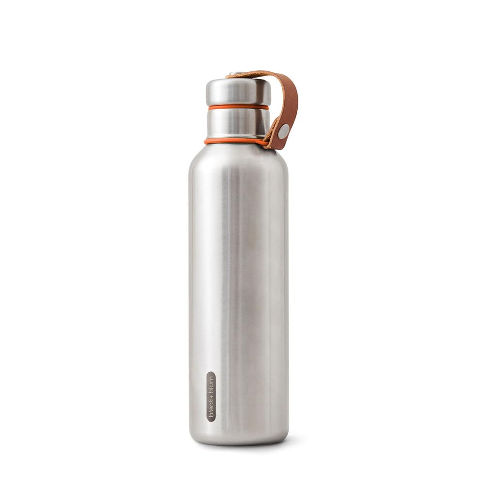 BLACK+BLUM - Water Bottle - Stainless Steel Thermal Insulated Leak Proof Travel Thermo Flask with Wide Spout and Stylish Vegan L