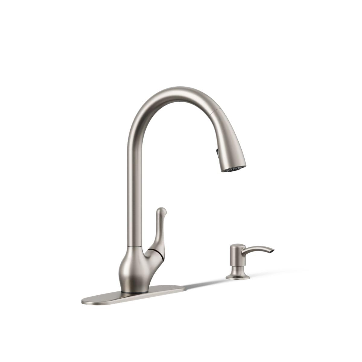 KOHLER R78035-SD-VS Barossa Touchless Pull-Down Kitchen Faucet with Soap/Lotion Dispenser, 1.5 GPM, Battery Powered, Vibrant Sta