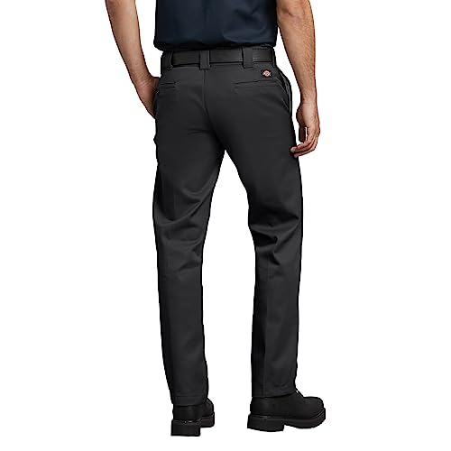 Dickies Mens Slim Straight Fit Work Utility Pants, Black, 42W X 30L Us