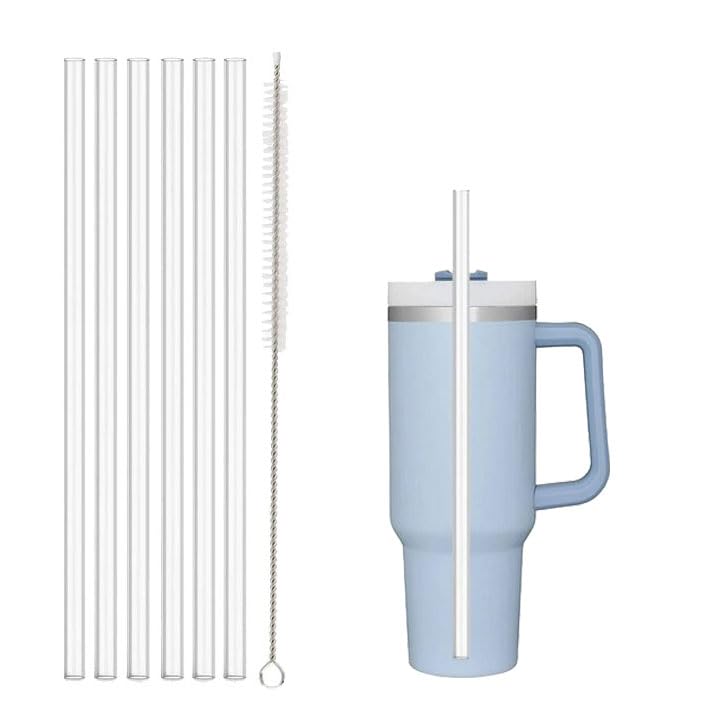 6 Pack Replacement Straw for 40 Oz & 30 Oz Cup Tumbler With Cleaning Brush