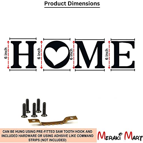 Meraki Mart Black Wooden Home Sign Wall Art  6-Inch Letters, Hanging Dcor For Home, Office, Bedroom & Living Room