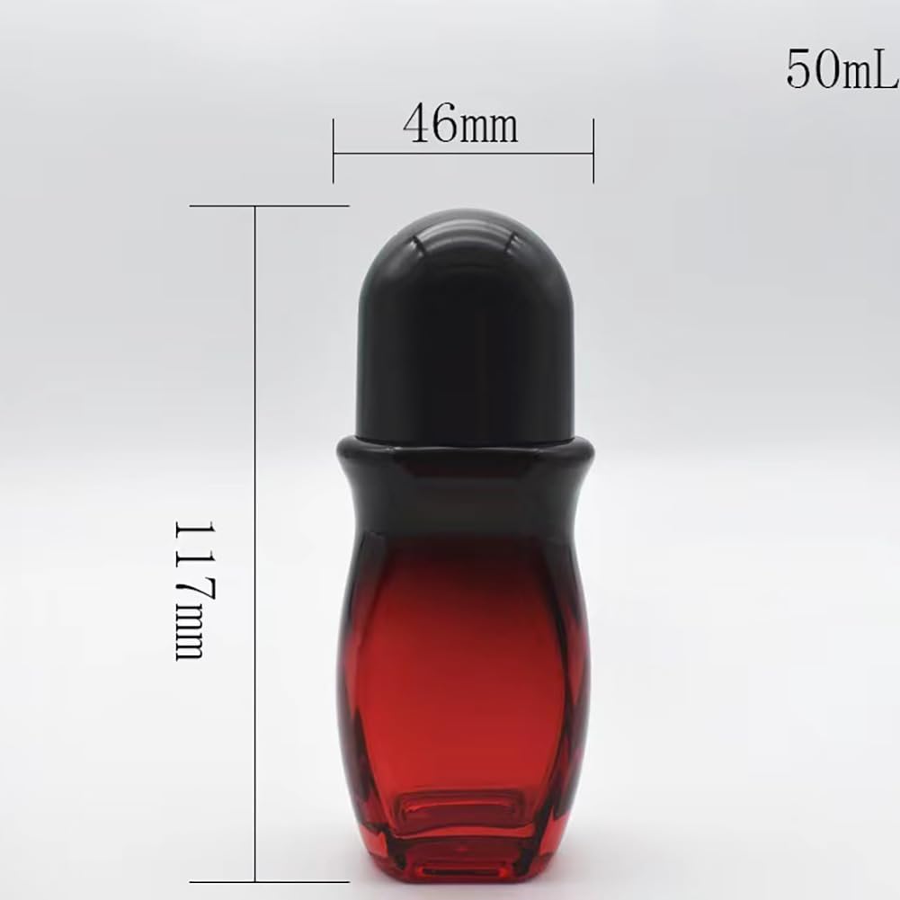 Bflcttbd 2Pcs 50Ml Glass Bottle Roller Ball Large Empty Roller Bottles Refillable Rollerball Bottles For Perfume Essential Oils