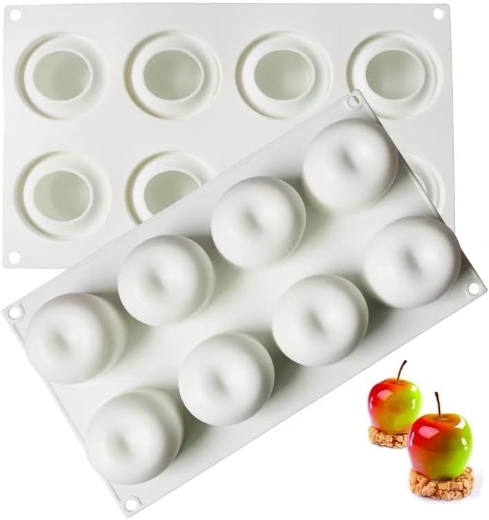 AFINSEA Apple Silicone Mold for Baking Mousse Cake, Candy, Chocolate, French Fruit Dessert, Pastry, Cupcake, Ice Cream, Pudding,